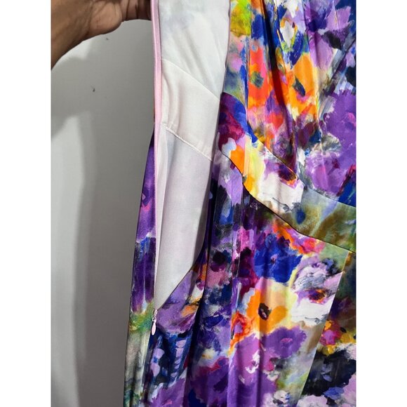 ESCADA Dress Deniel Fantasy Floral Knee Length Sleeveless Dress Multicolor US 6 - Picture 6 of 14